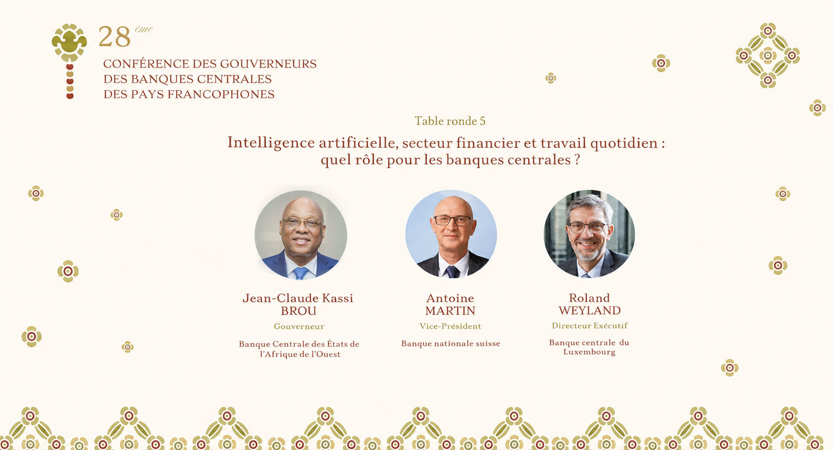 28e Conférence des Gouverneurs des banques centrales des pays francophones, tenue du 28  au 31 mai 2026 à Phnom Penh, au Cambodge