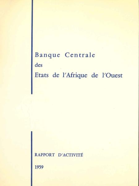 Rapport d'activité de la BCEAO - 1959